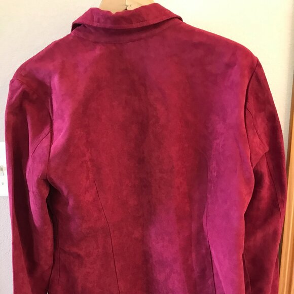 Fiorlini International Bomber Jacket: Vintage Zip-Up Shirt Jacket Magenta Size M - Picture 7 of 8